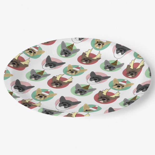 Prato De Papel Cuppies de Cachorro de Natal (Inclinado)