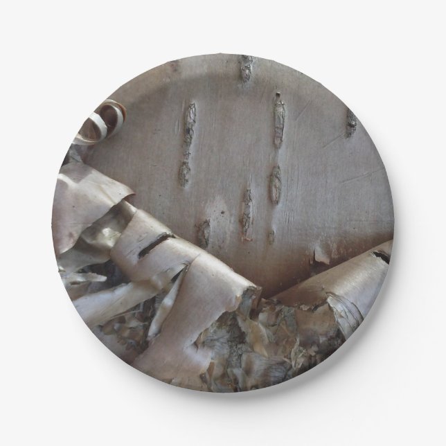 Prato De Papel Curly Birch Bark Tree Rustic (Frente)