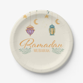 Prato De Papel Curto moderno Ramadan Mubarak Ramadan Plates