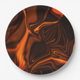 Prato De Papel Curvas ou ondulações coral, sobre fundo escuro