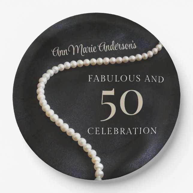Prato De Papel Custom Black 50 and Fabulous (Frente)