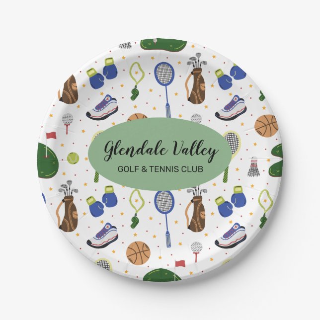 Prato De Papel Custom Corporate Golf Theme Paper Plate (Frente)