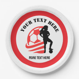 Prato De Papel Custom Football Girl kid's Football Birthday Party