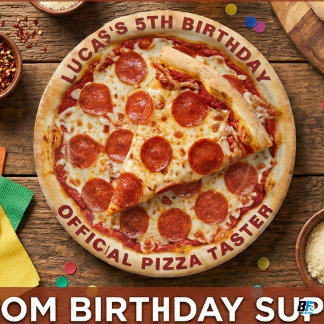Prato De Papel Custom Pepperoni Pizza 5th Birthday-Personalized 