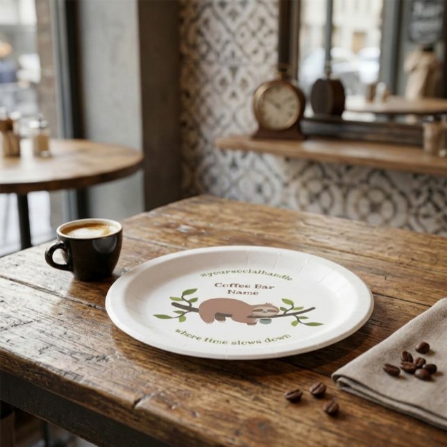 Prato De Papel Custom Sloth Coffee Bar  (Criador carregado)