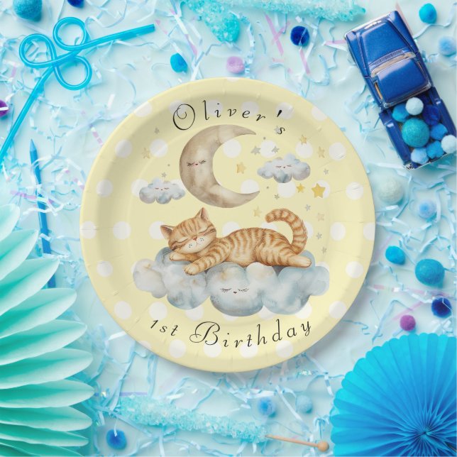 Prato De Papel Customizable 1st Birthday (Festa)