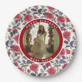Prato De Papel Customized Rose Flower Birthday
