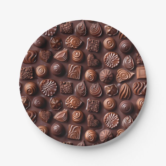 Prato De Papel Cute Birthday Chocolate Unique Trendy Food (Frente)