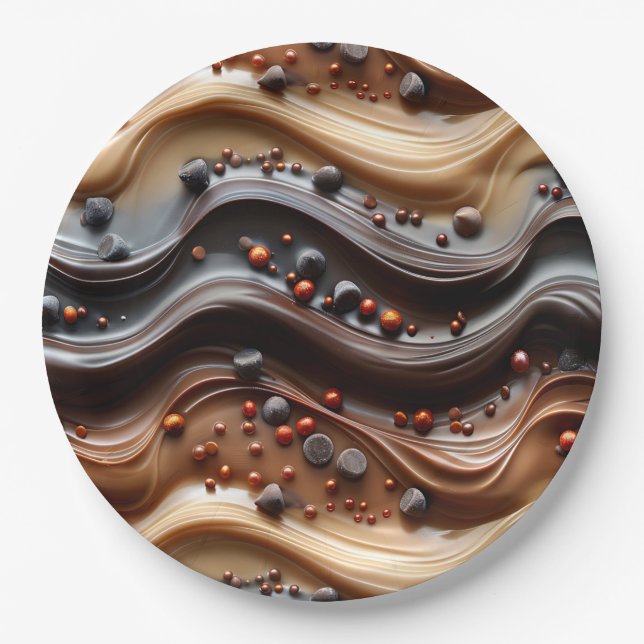 Prato De Papel Cute Birthday Chocolate Unique Trendy Food (Frente)