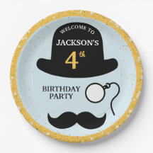 Cute Bowler Hat and Monocle Any Age Birthday Party