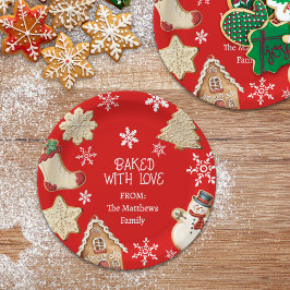 Prato De Papel Cute Christmas Cookie Sweet Treat Gift Plate