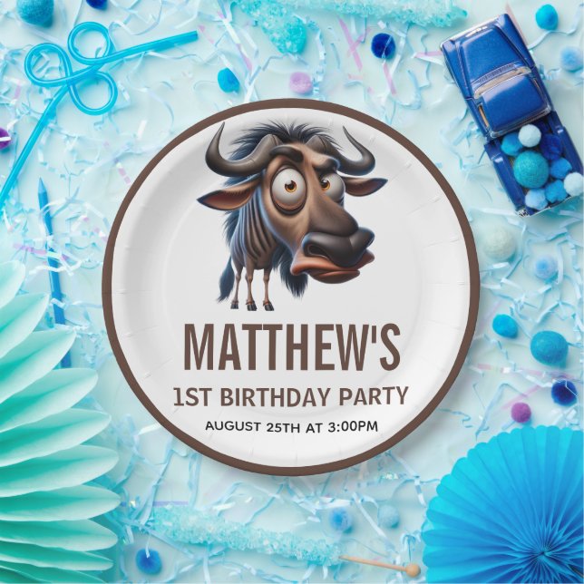 Prato De Papel Cute Crazy Cheetah Farm Theme 1st Birthday (Festa)