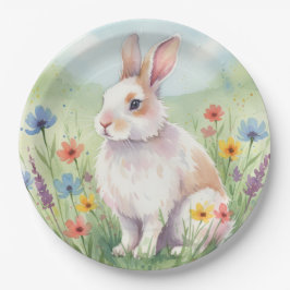 Prato De Papel Cute Easter Bunny paper plates