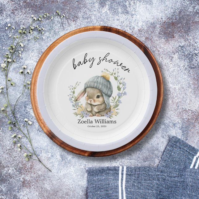 Prato De Papel Cute Forest Woodland Flowers Baby Shower Paper Pla (Cute Forest Woodland Flowers Baby Shower Paper Plate 2)