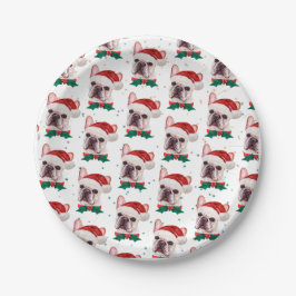 Prato De Papel Cute French Bulldog Dog Christmas Pattern