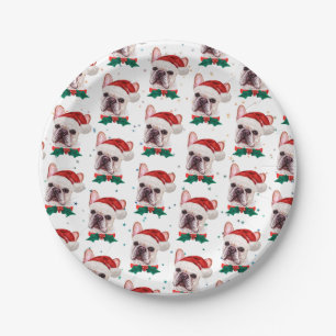 Prato De Papel Cute French Bulldog Dog Christmas Pattern