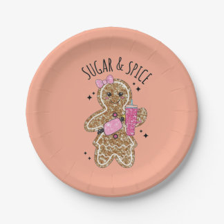 Prato De Papel Cute girly gingerbread plates