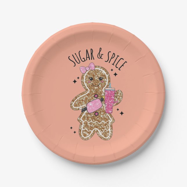 Prato De Papel Cute girly gingerbread plates (Frente)