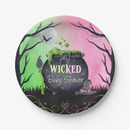 Prato De Papel Cute Halloween Baby Shower Witch Plates