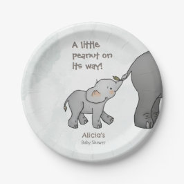 Prato De Papel  Cute Hand Drawn Elephant Little Peanut BabyShower