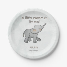 Prato De Papel  Cute Hand Drawn Elephant Little Peanut BabyShower