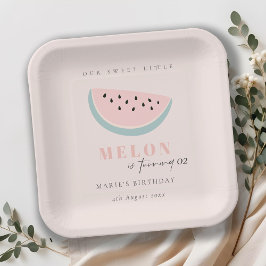 Prato De Papel Cute Nosso Pequeno Pastel Melão Rosa Qualquer Idad