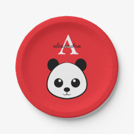 Prato De Papel Cute Panda Bear Paper Plates – Personalized