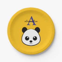 Prato De Papel Cute Panda Bear Paper Plates – Personalized