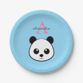Prato De Papel Cute Panda Bear Paper Plates – Personalized