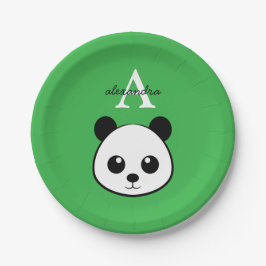 Prato De Papel Cute Panda Bear Paper Plates – Personalized