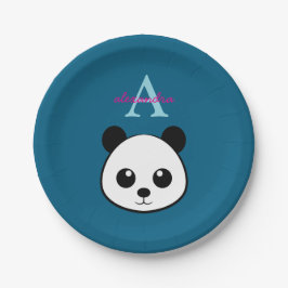 Prato De Papel Cute Panda Bear Paper Plates – Personalized