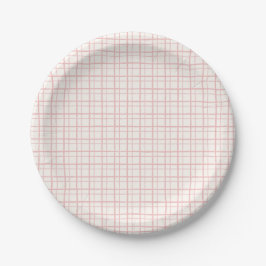 Prato De Papel Cute Pastel Hand Drawn Grid Ballet Pink