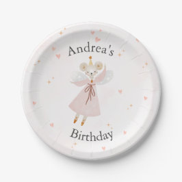 Prato De Papel Cute Pink Baby Mouse Birthday Plates