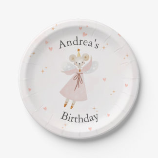 Prato De Papel Cute Pink Baby Mouse Birthday Plates