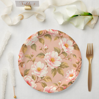 Prato De Papel Cute pink flower paper plates