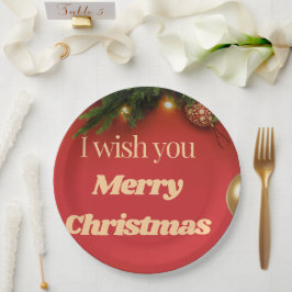 Prato De Papel Cute Santa Christmas Plate – Festive Holiday Gift 