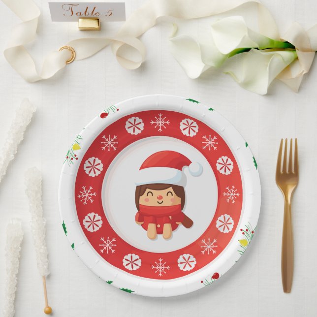 Prato De Papel Cute Santa Holiday Paper Plate (Casamento)