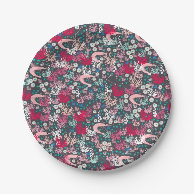 Prato De Papel Cute Shrimp Paper Plates (Frente)