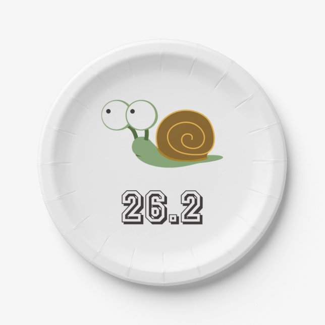 Prato De Papel Cute Snail 26.2 (maratona) (Frente)