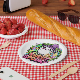 Prato De Papel Cute Spooky Ghost Halloween Kids Birthday Party Pa