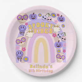 Prato De Papel Cute Spooky Vibes Groovy Ghost Halloween Aniversár