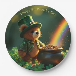 Prato De Papel Cute St. Patrick’s Day Teddy Bear