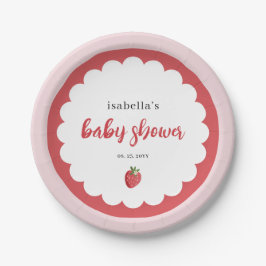 Prato De Papel Cute Strawberry Baby Shower Paper Plate
