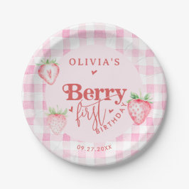 Prato De Papel Cute Strawberry Daisy Berry Primeiro Dia