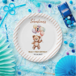 Prato De Papel Cute Teddy Bear 1st Birthday | Sweet Bear 