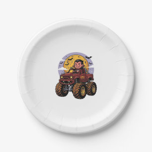 Prato De Papel Cute Vampire Monster Truck Halloween Camisa Design