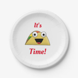 Prato De Papel Cute Yummy Taco Time Fiesta