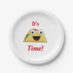 Prato De Papel Cute Yummy Taco Time Fiesta