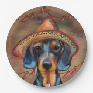 Prato De Papel Dachshund Cinco de Mayo