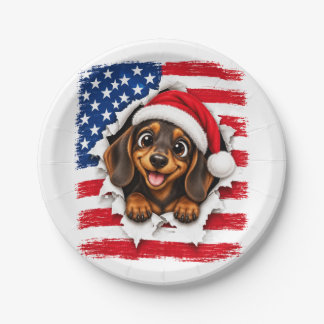 Prato De Papel Dachshund Natal Americano